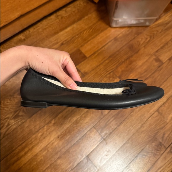 Repetto Black Leather Ballet Flats 38 - Picture 3 of 8